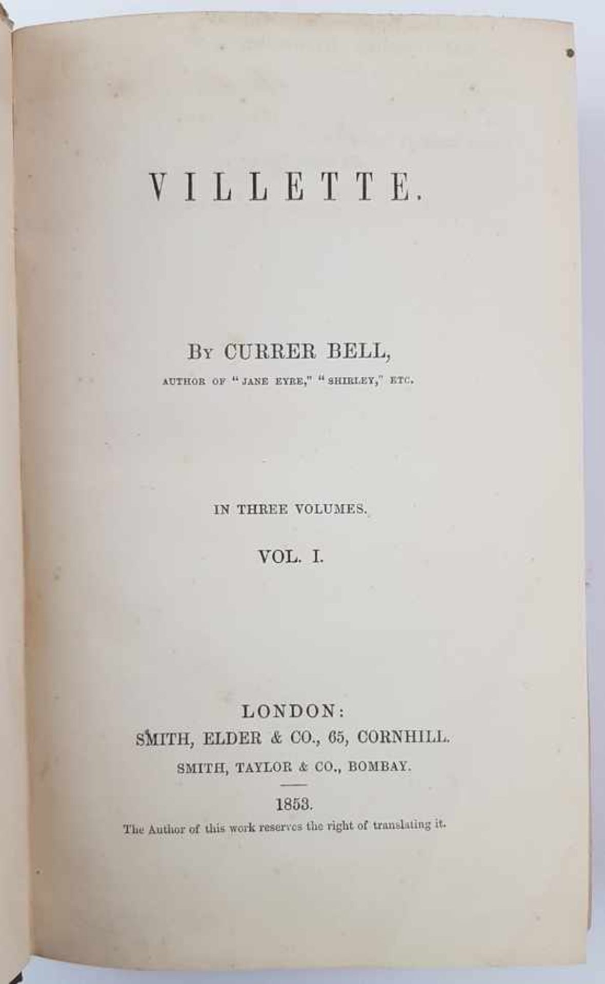 (Boeken) (Literatuur) Currer Bell (pseud. Charlotte Brontë) - Villette (1e druk, 1853)Currer Bell ( - Bild 14 aus 15