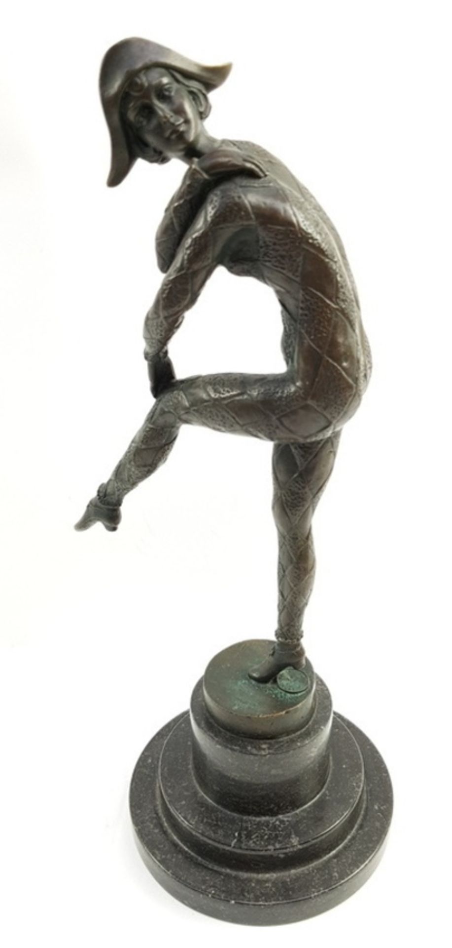 (Kunst) Bronzen danseres, gesigneerd D.H. Chiparus, eind 20e eeuwDanseres brons gemaakt door