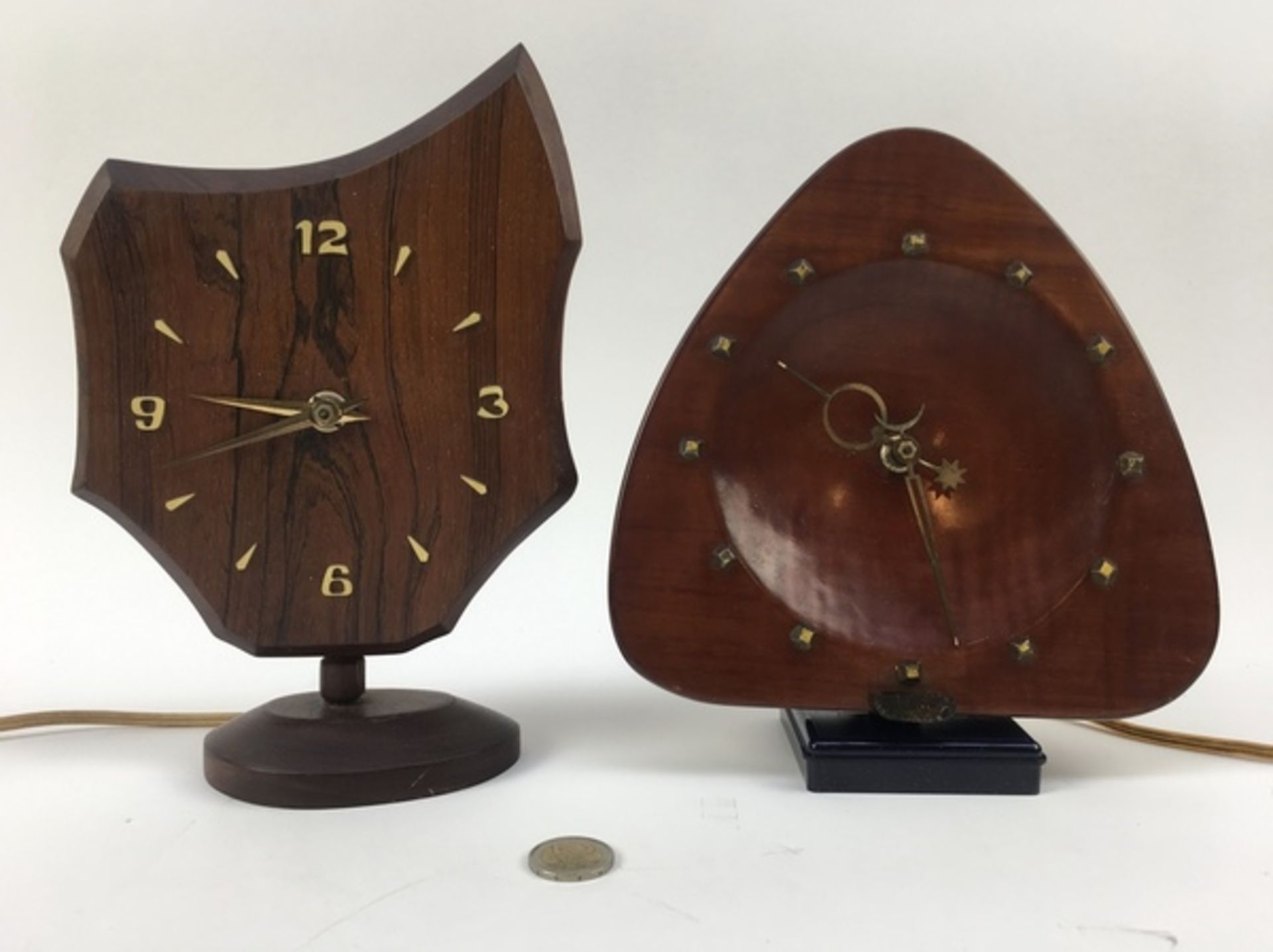 (Design) Houten klokken, wo. Jacob Palmtag, Duitsland, midden 20e eeuwHouten klokken, wo. Jacob