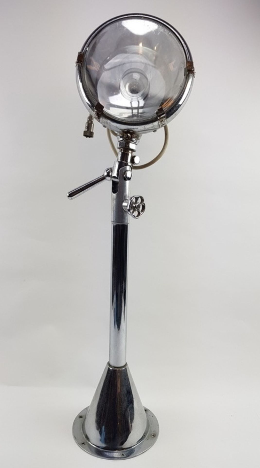 (Design) Verchroomde Industriële lamp, Bosch, Duitsland, ca. 1940Verchroomde Industriële lamp,