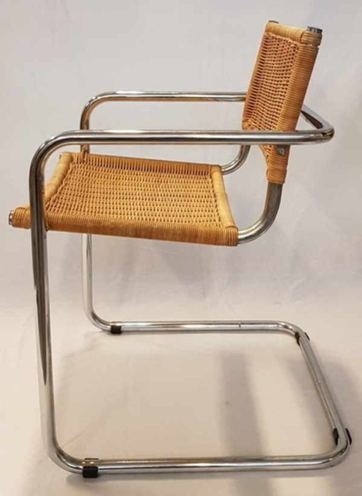 (Design) Design stoelen met rotan zitting, waarschijnlijk Italië, jaren 70 / 80Design stoelen met - Bild 4 aus 6