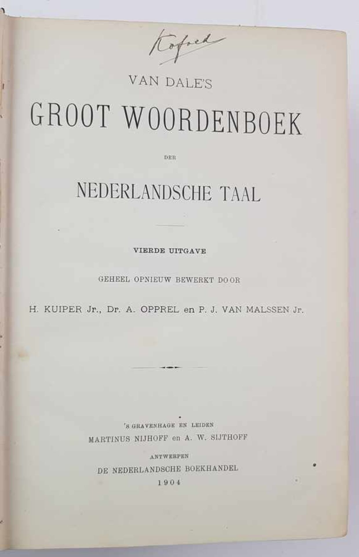 (Woordenboeken) Van Dale's Groot Woordenboek der Nederlandsche Taal (4e uitgave).H. Kuiper Jr. e. - Bild 11 aus 12