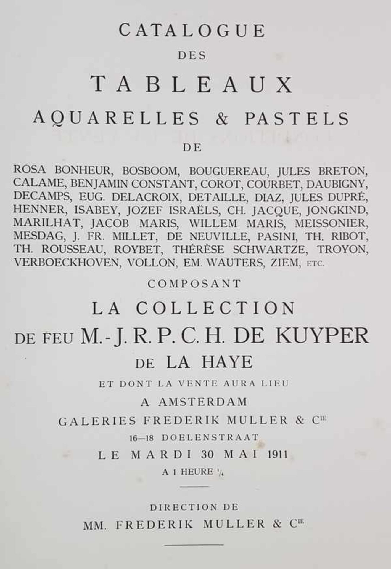 (Boeken) (Kunst) Collection J. R. P. C. H. de Kuyper de La Haye (1911)Collection J. R. P. C. H. - Bild 18 aus 19