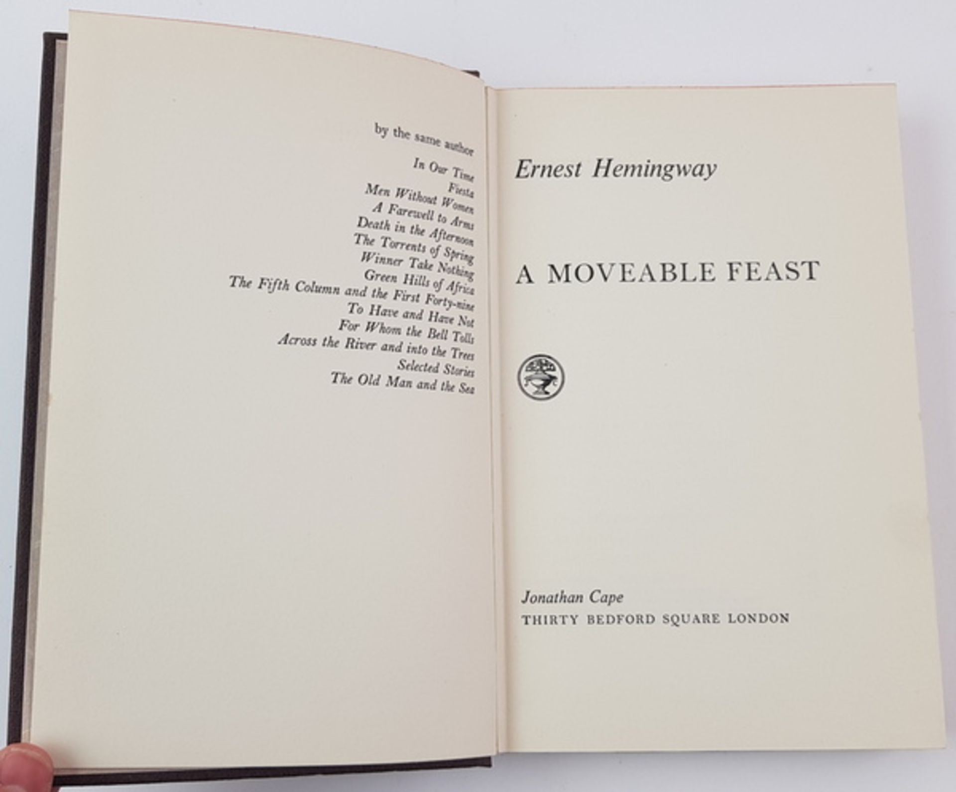 (Boeken) (Literatuur) - Ernest Hemingway - A Moveable Feast (1e druk)Ernest Hemingway - A Moveable