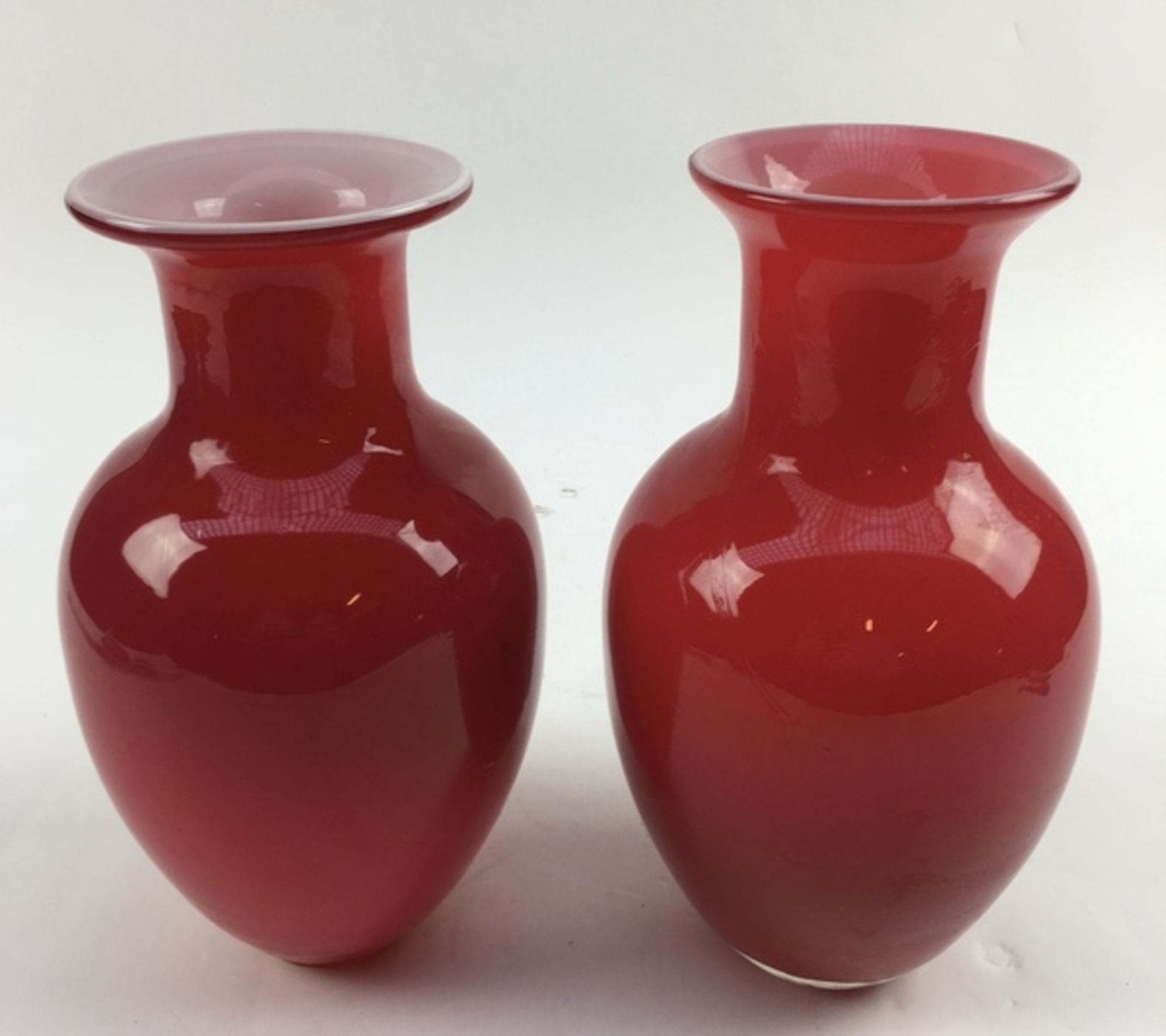 (Design) Stel glazen vazen. eind 20e eeuw.Stel glazen vazen. eind 20e eeuw. Conditie: Goede - Bild 2 aus 3