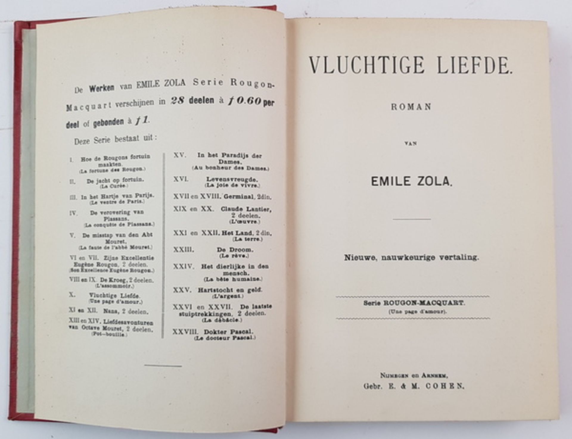 (Boeken) (Literatuur) - Emile Zola's werkenEmile Zola - Emile Zola's Werken. Serie Rougon- - Image 5 of 7