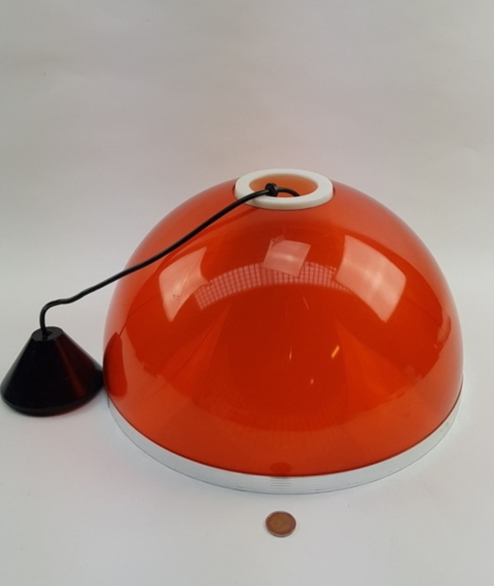 (Design) Hanglamp met oranje plastic kap, ca. 1970Hanglamp met oranje plastic kap, ca. 1970 - Bild 3 aus 5