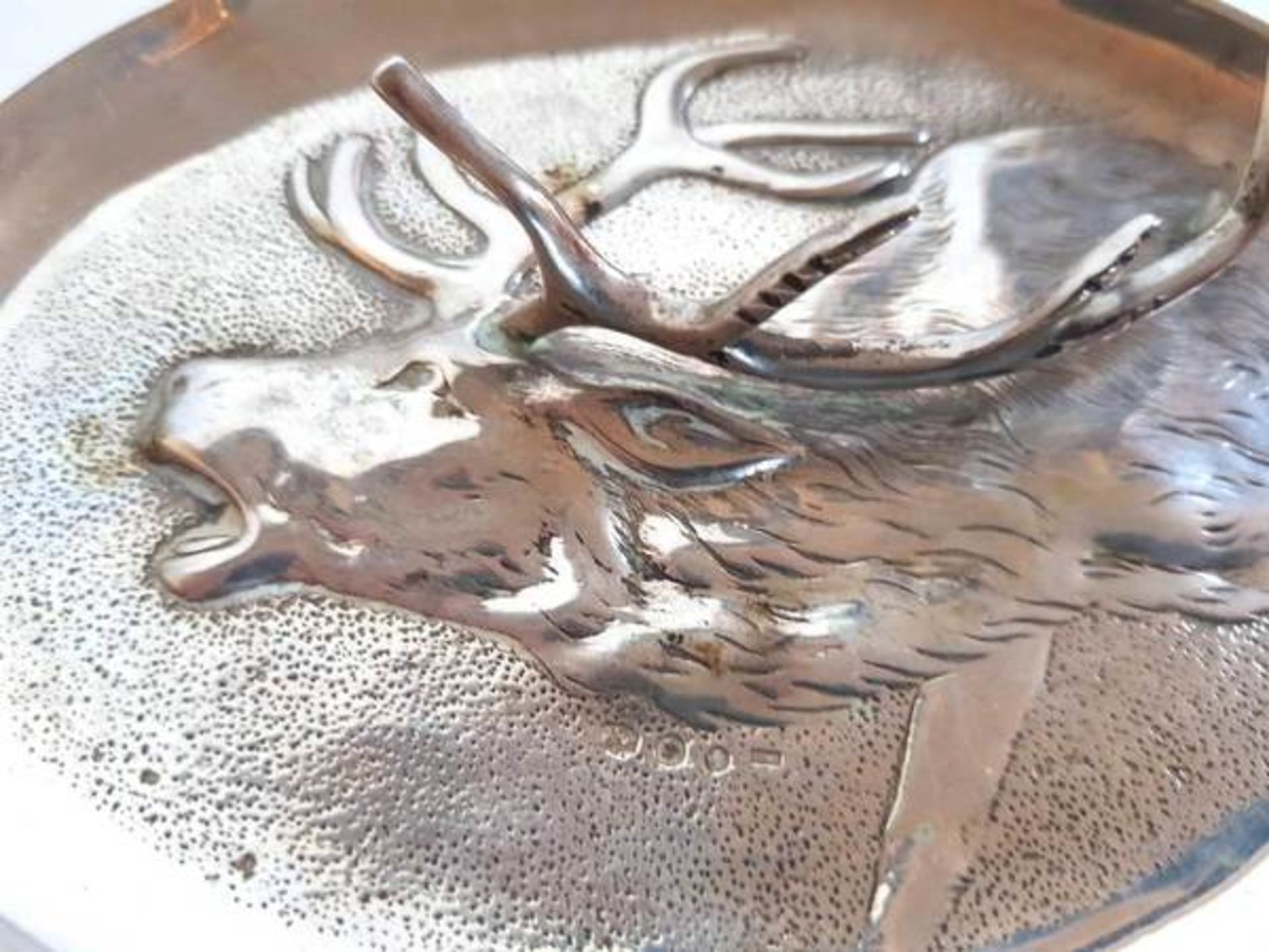 (zilver) Zilver vide poche NederlandOvale vide poche met decoratie van een hert met het gewei in - Bild 3 aus 5
