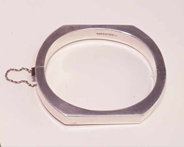 (Curiosa) Zilver/ double/chroom, Horloge, broche en armband, midden 20e eeuw. Chroom/ zilver/ - Image 4 of 7