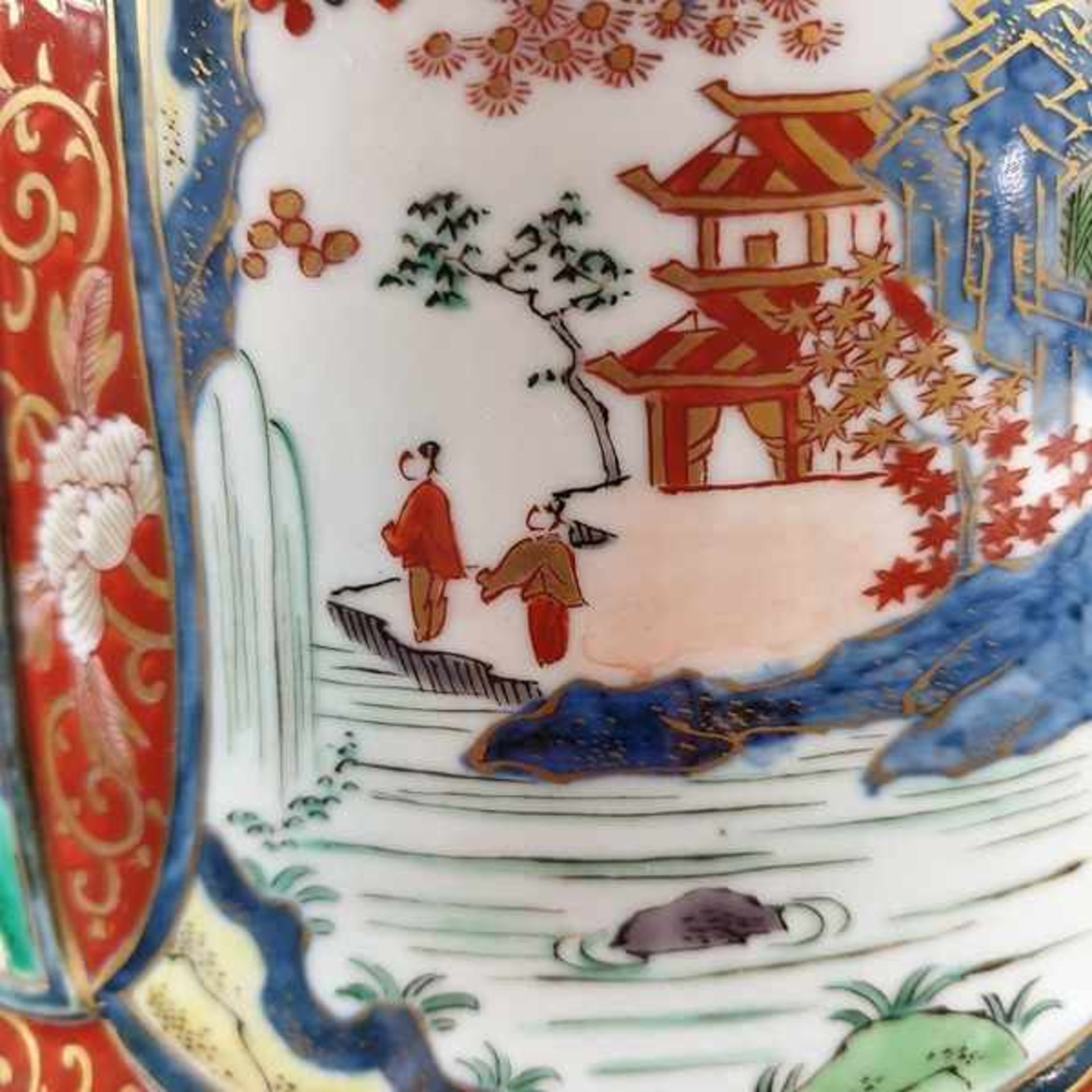(Aziatica) Porseleinen flesvaas, Kutani, Japan, ca. 1900 Meiji periodePorseleinen flesvaas, - Bild 10 aus 11