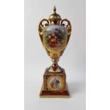 (Antiek) Porseleinen vaas, Ackermann & Fritze Royal Vienna, eerste helft 20e eeuwPorseleinen vaas,