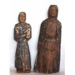 (antiek) Hout gepolychromeerde heilige beelden Europa 19e eeuw2 houten sculpturen van heiligen 18e/