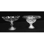 (Antiek) Kristallen coupes met zilveren voet, Duitsland / Bohemen, eerste helft 20e eeuwKristallen