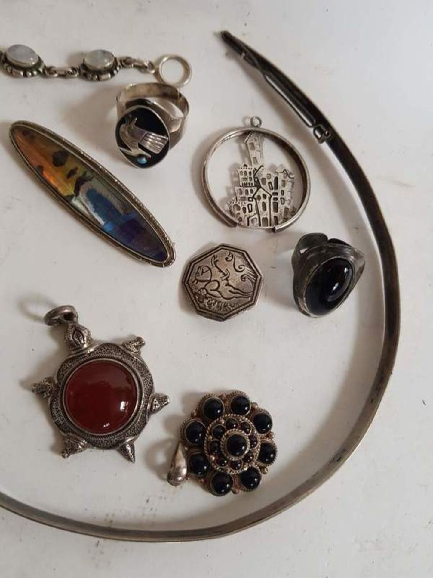 (antiek) Een lot sieradenCameehanger in zilveren setting, armband met ovale opalen, en 8 anderen - Bild 4 aus 4