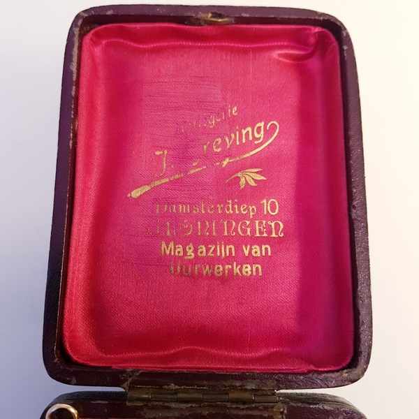 (Goud) Gouden zakhorloge, Remontoir 10 rubis + gouden ketting. Zwitserland 1911.Gouden zakhorloge, - Image 13 of 37