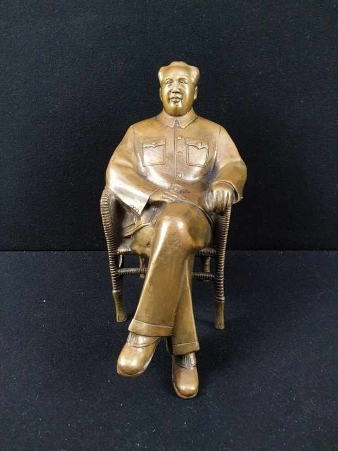 (Aziatica) Bronzen beeld MAO, China , tweede helft 20e eeuw, gedateerd 1966Bronzen beeld MAO,