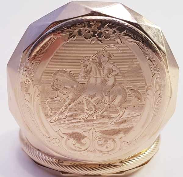(Goud) Gouden zakhorloge, Remontoir 10 rubis + gouden ketting. Zwitserland 1911.Gouden zakhorloge, - Image 16 of 37