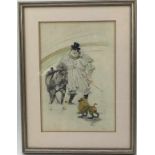 (Curiosa) Litho Henri Toulouse LautrecAt the circus, horse and monkey dressage. Litho Henri Toulouse