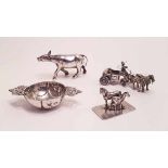 (Zilver) Zilver, lot van 4 miniaturen, Nederlands midden 20e eeuw.Zilver, lot van 4 miniaturen,