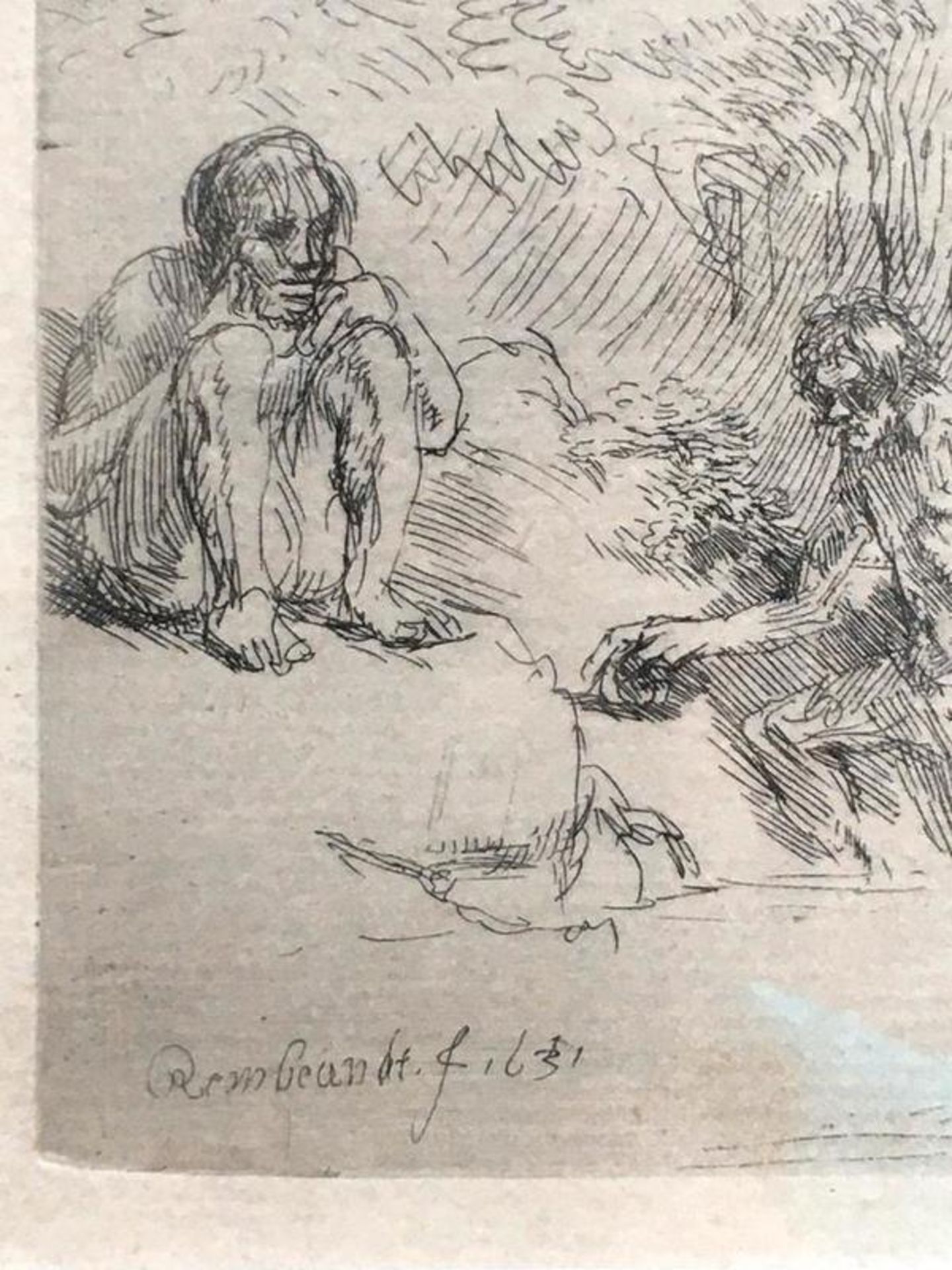 (Kunst) Ets Rembrandt ‰ÛÏDe Baders‰Û, postume afdrukEts van Rembrandt ‰ÛÏ De Baders‰Û, een - Bild 5 aus 10