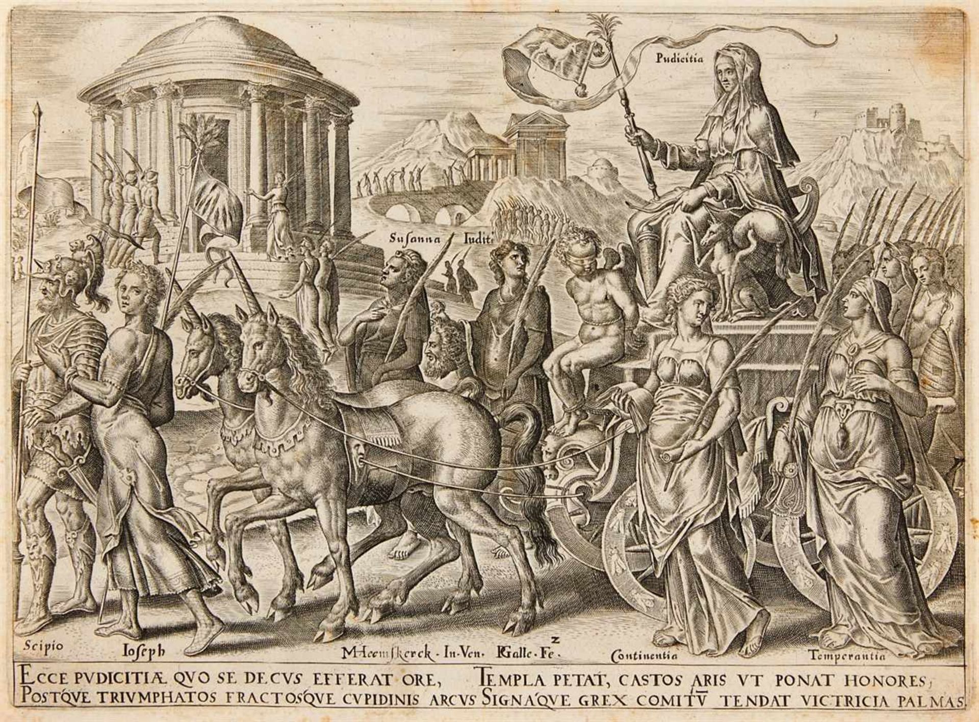 MAARTEN VAN HEEMSKERCKHeemskerk 1498 - 1574 HaarlemTriumphus Cupidinis et Pudicitiae, et utriusque
