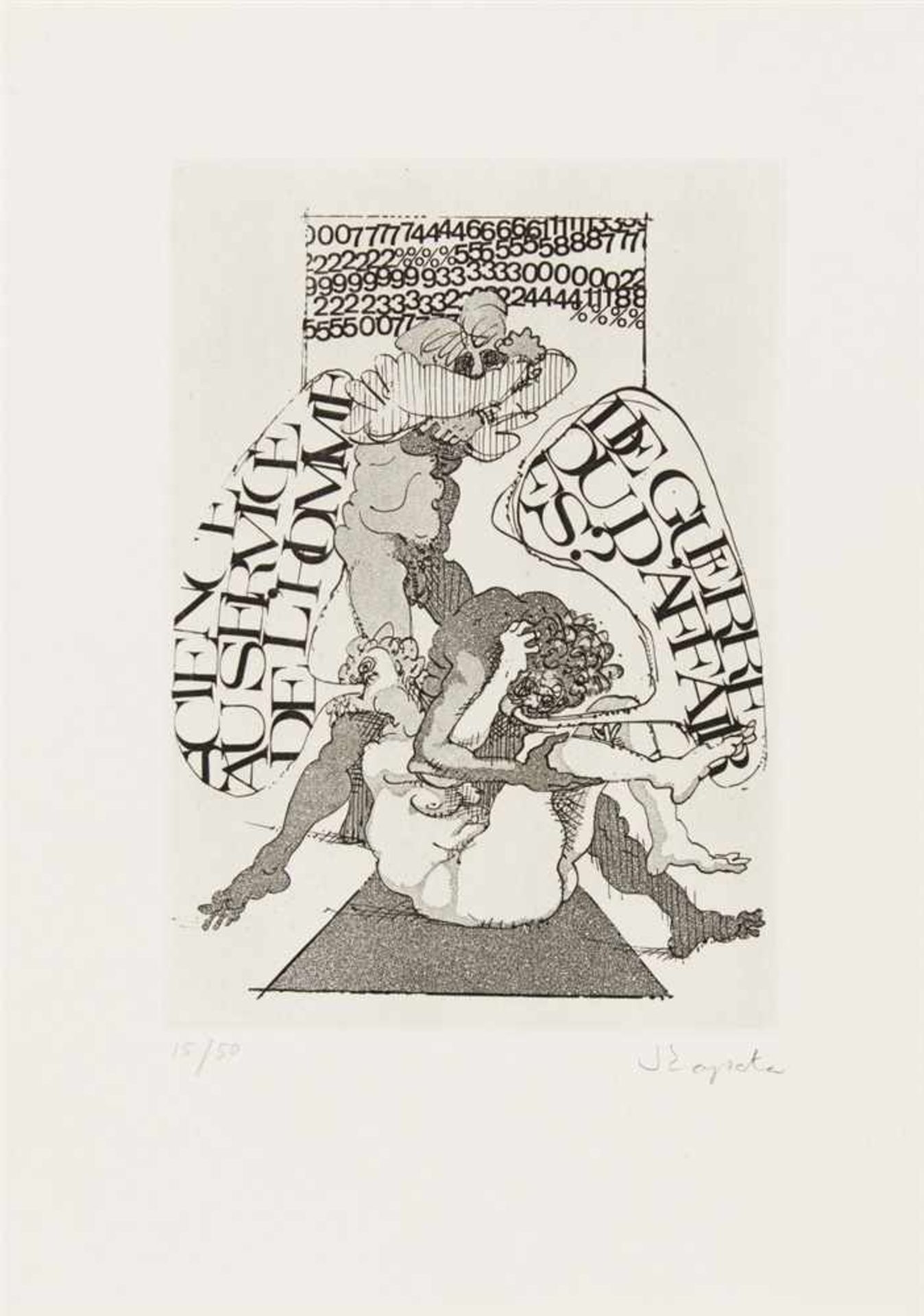 ZAPATA, JULIOALAIN JOUFFREY: Mutilantes y Mutilados. Genf: Éditions Rousseau 1973. 28 x 20,5 cm. - Bild 2 aus 2