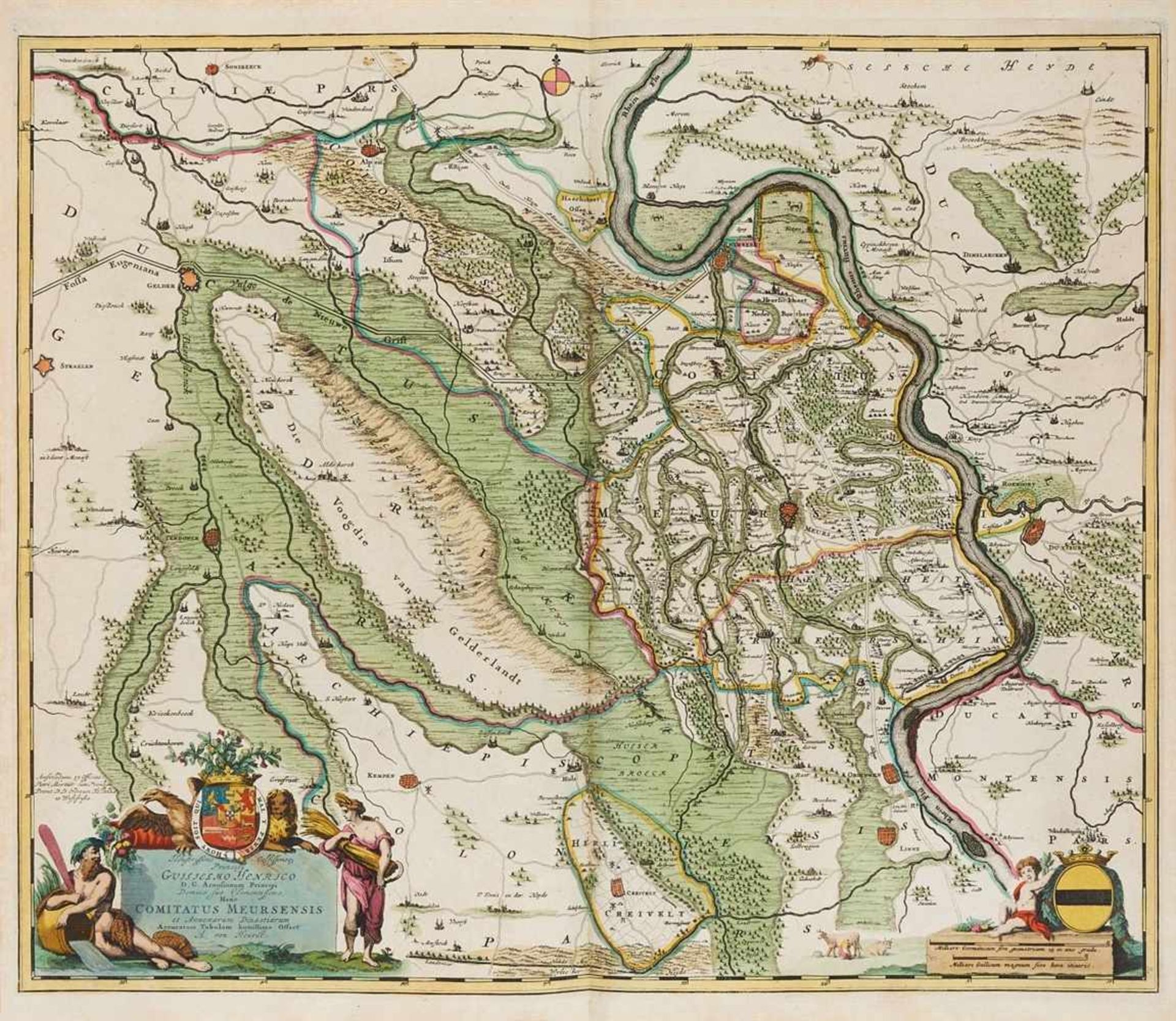 Atlas - Sammelband - Westphälischer Kreis. 53 x 34 cm. Mit 53 gest. u. meist kolorierten Karten ( - Bild 2 aus 4
