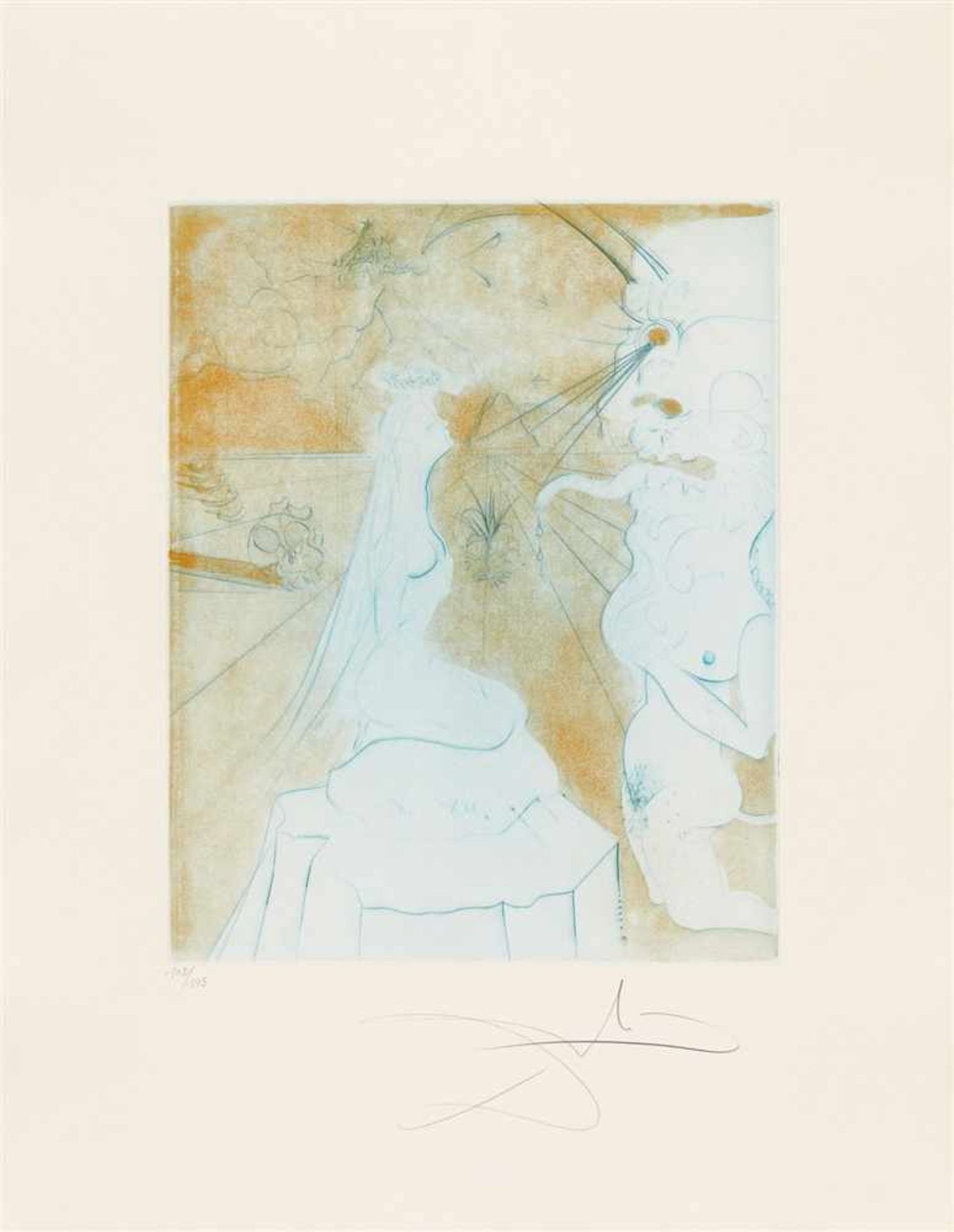 SALVADOR DALI 1904 - 1989THE HIPPIES 1969/1970Leinenmappe mit 11 Blatt, teils aquarellierten und - Bild 10 aus 12