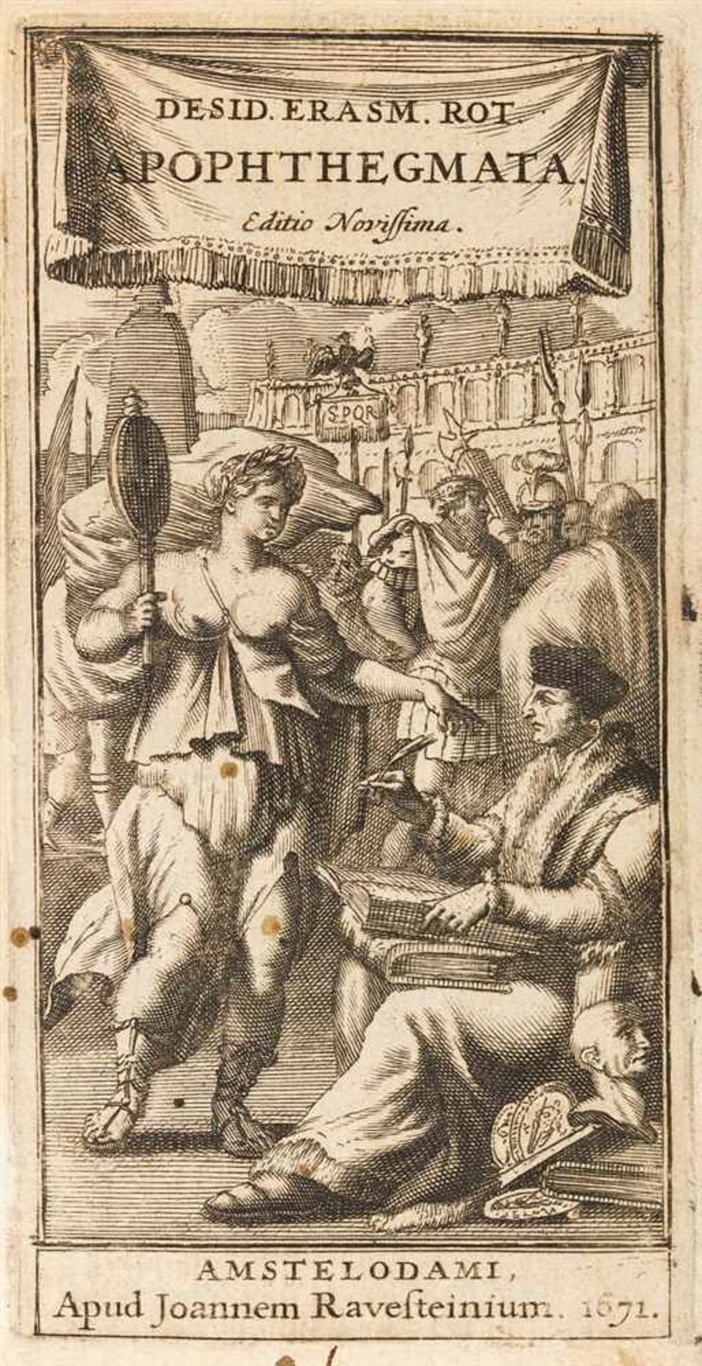 Erasmus, Desiderius, v. Rotterdam: Apophtegmatum, ex optimis utriusque linguae scriptoribus - Bild 2 aus 2