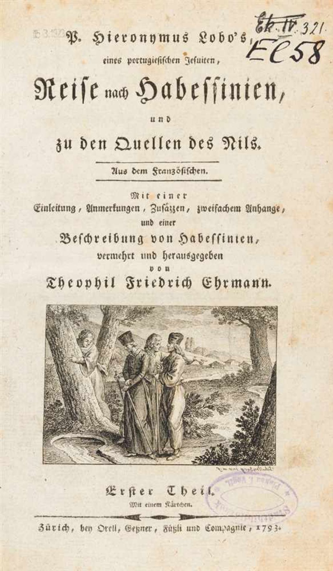 Lobo, Jerónimo, S.J.: Reise nach Habessinien, und zu den Quellen des Nils. Aus dem Französischen. - Bild 2 aus 2