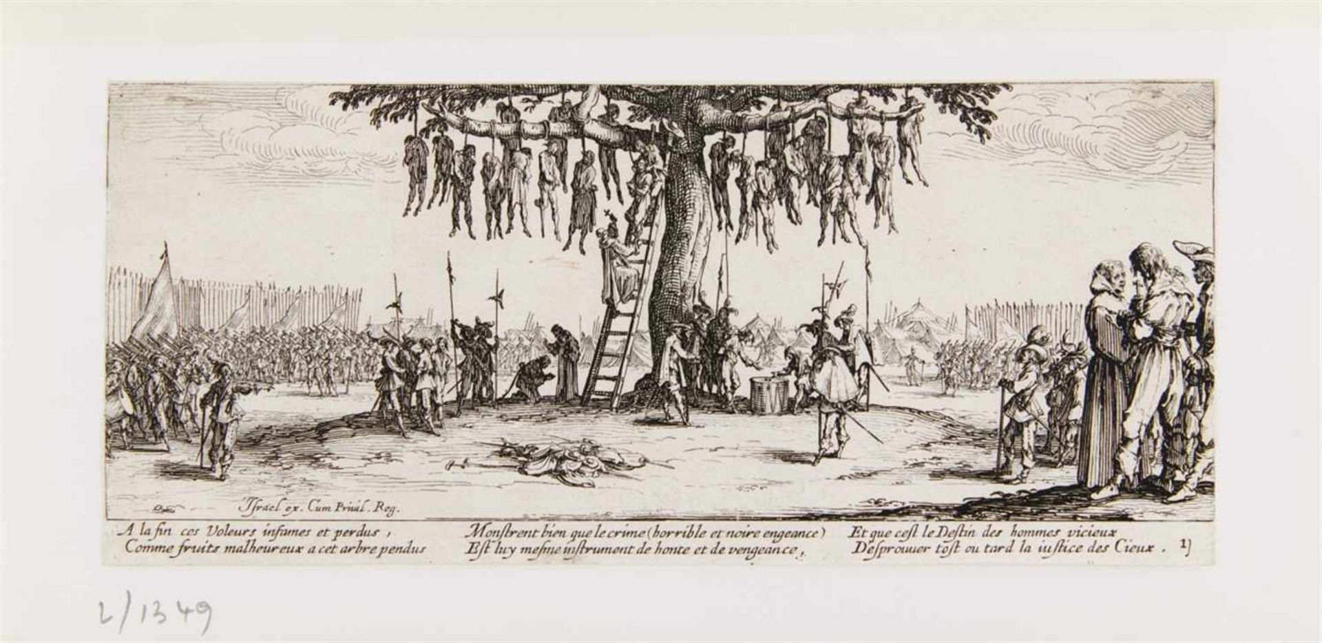 JACQUES CALLOT Nancy 1592-1635 Les grandes Misères de la Guerre. 1633. Komplette Folge von 18 - Image 5 of 8
