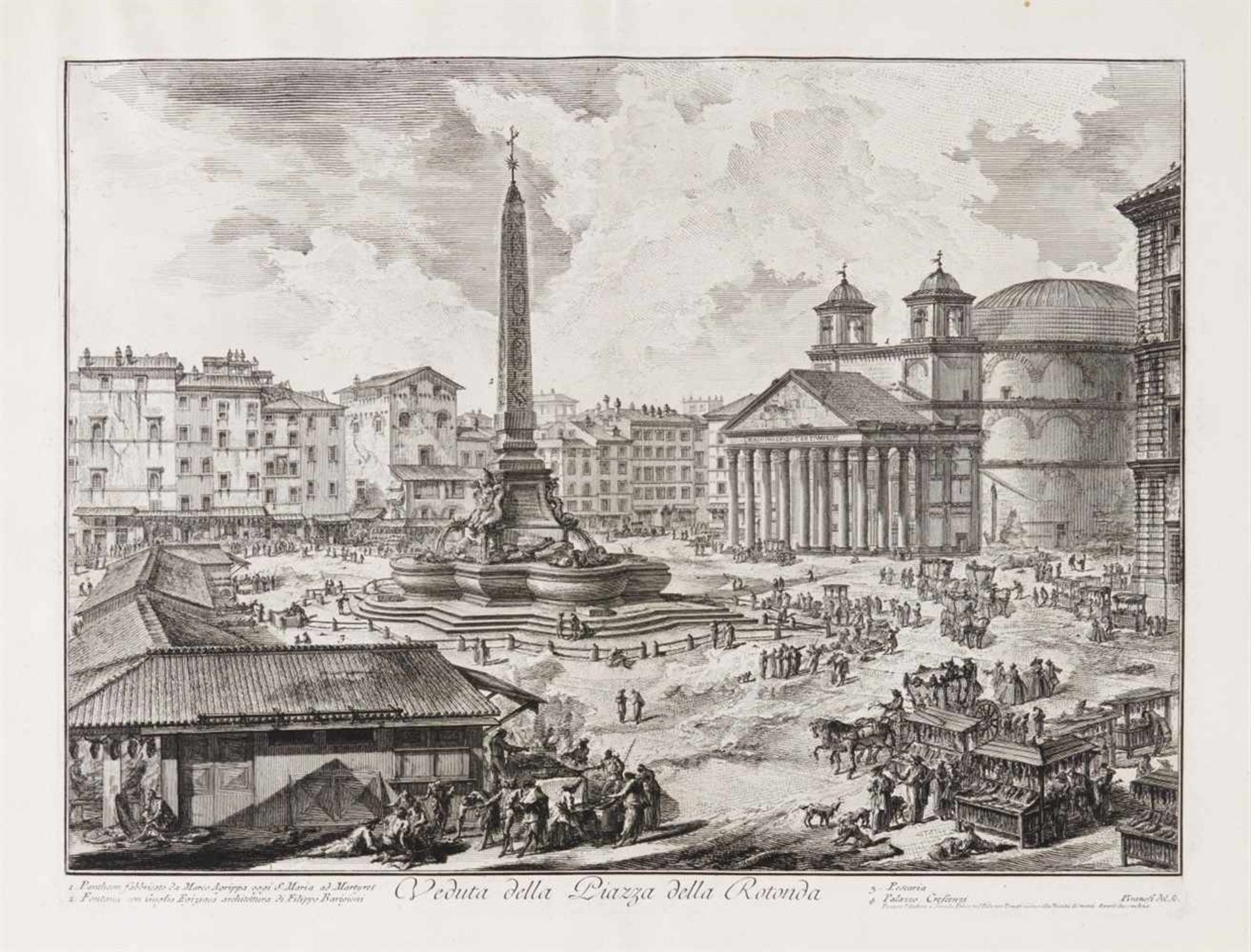 GIOVANNI BATTISTA PIRANESI#Mogliani/Mestre 1720 - 1778 RomVeduta della Piazza della Rotonda (Die - Bild 2 aus 2