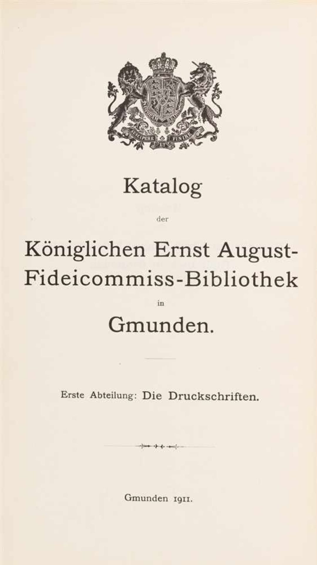 Ernst August Fideicommissbibliothek - Katalog der Königlichen Ernst August-Fideicommis-Bibliothek in - Bild 2 aus 2