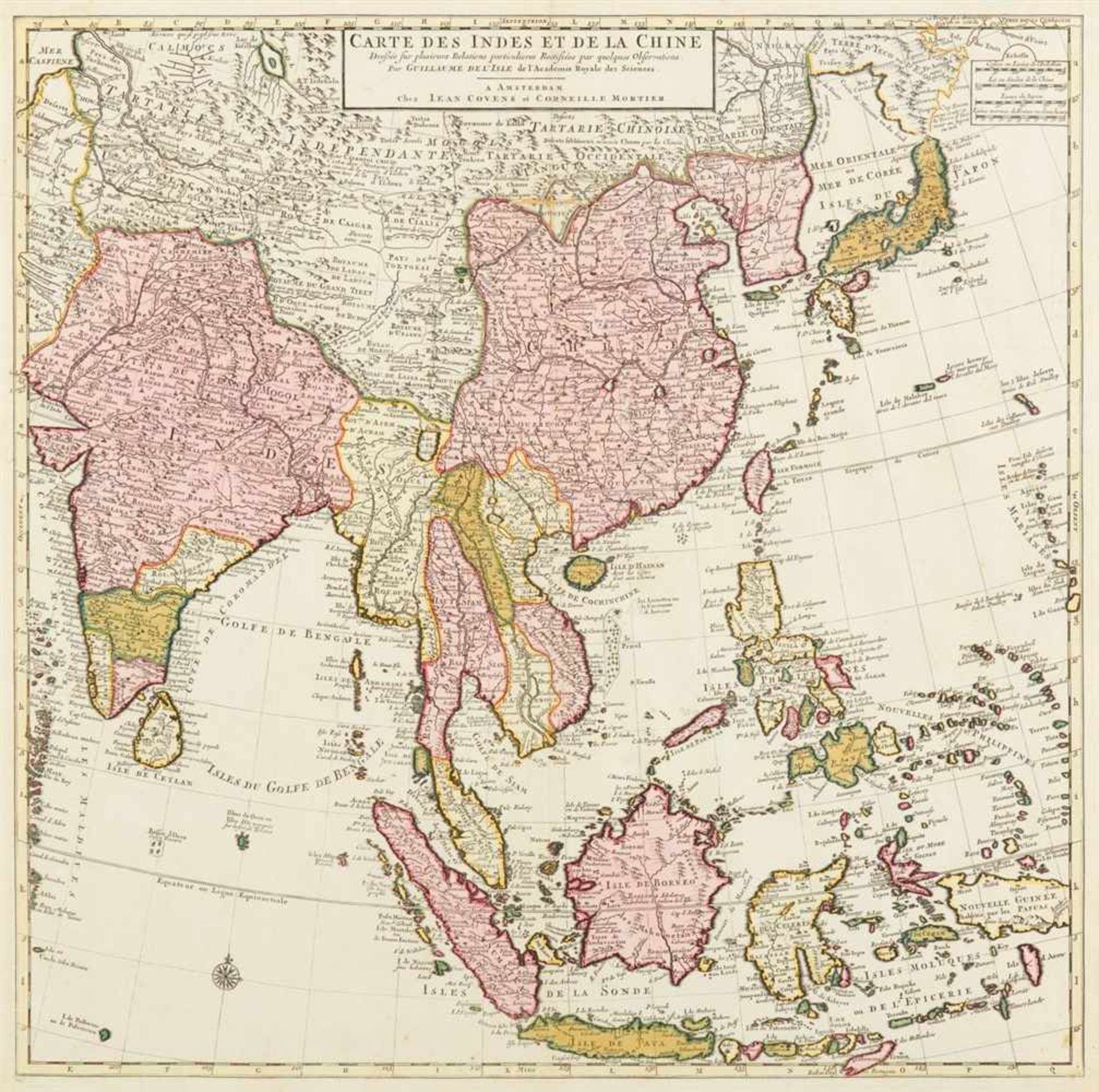 Südostasien. - China. - Carte Des Indes et de la Chine dressée sur plusieurs relations particulières