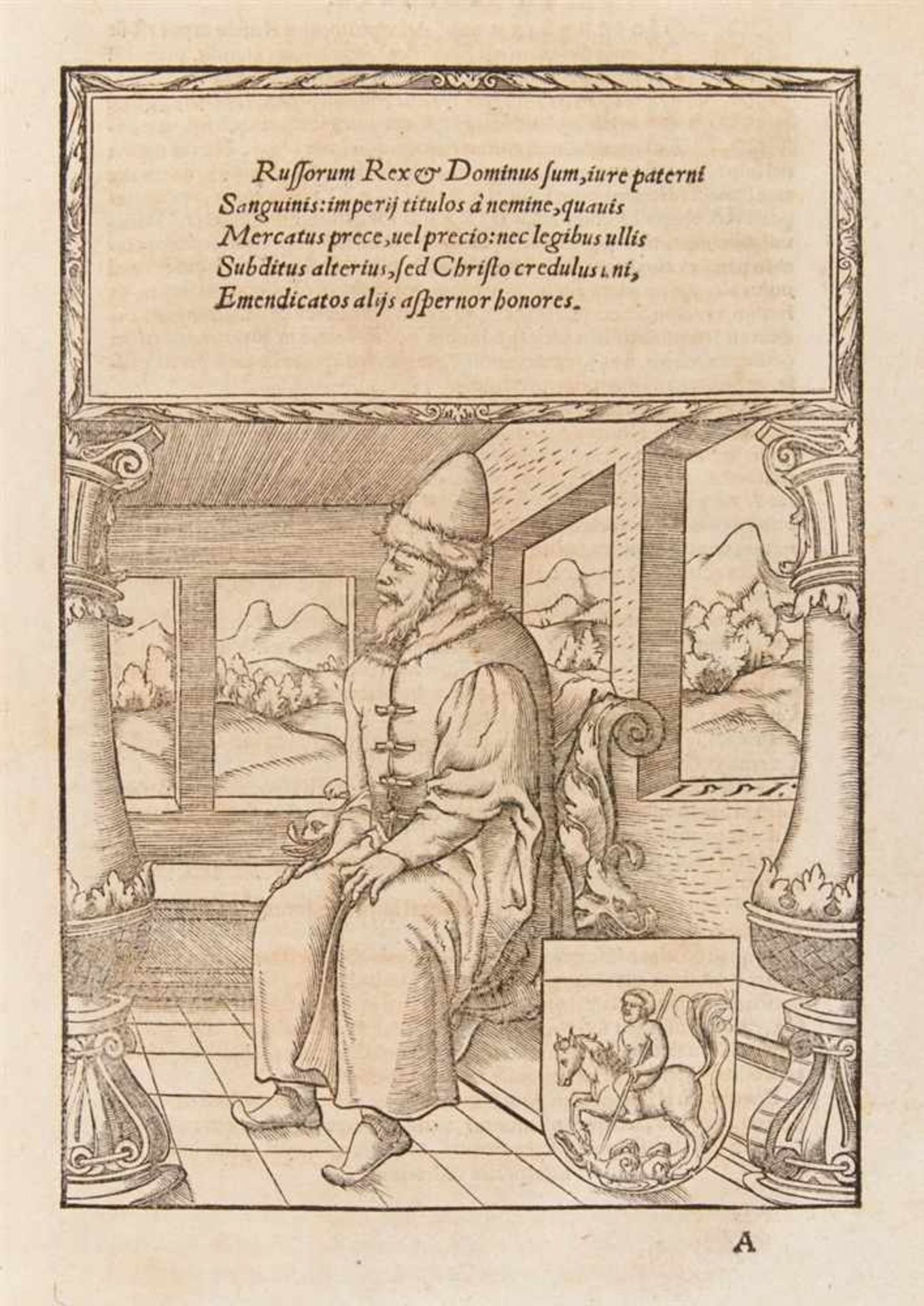 Herberstein, Sigmund v.: Rervm Moscouiticarum commentarii. Basel: Joh. Oporinus 1551. 32 x 21 cm. - Bild 2 aus 2
