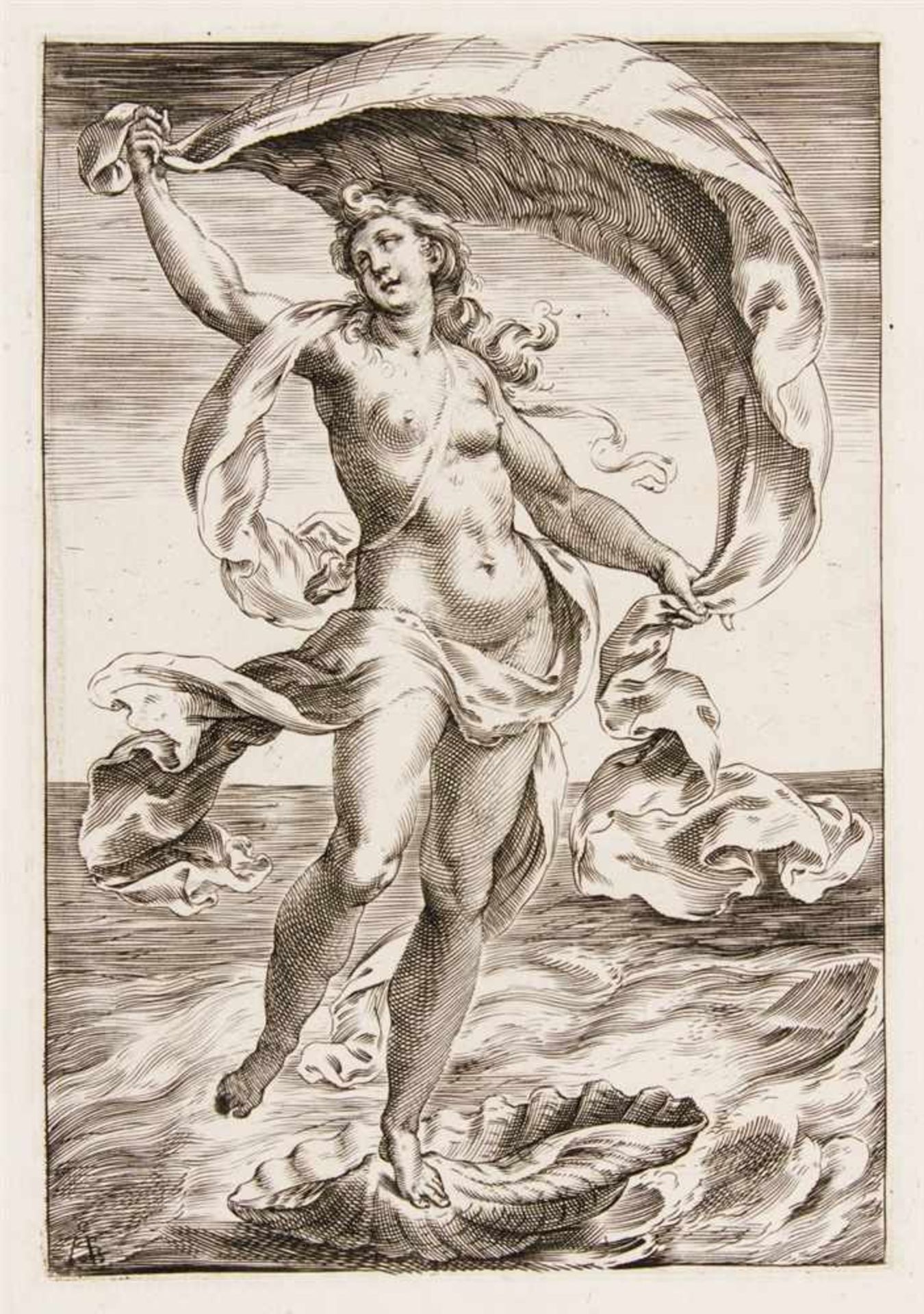 CHERUBINO ALBERTISanslpolcro 1553 - 1615 RomVenus. Kupferstich auf kräftigem Bütten. Plattengröße - Bild 2 aus 2