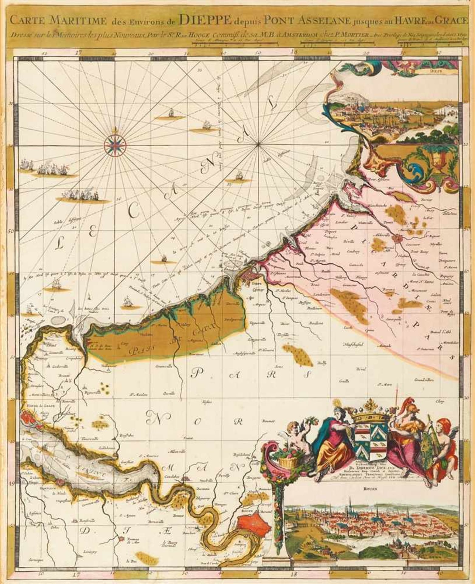 Frankreich/Normandie. - Carte Maritime des Environs de Dieppe depuis Pont Asselane jusques au - Bild 2 aus 2