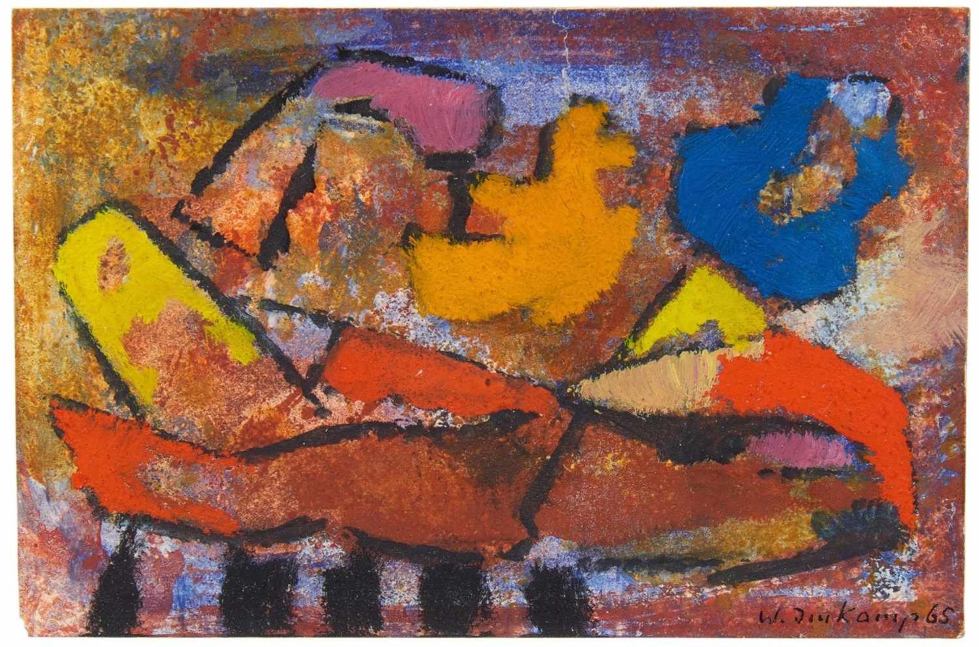 WILHELM IMKAMP 1906 - 1990 OHNE TITEL 1965 Gouache und Aquarell auf Papier. Signiert. 6,5 x 10 - Bild 2 aus 2