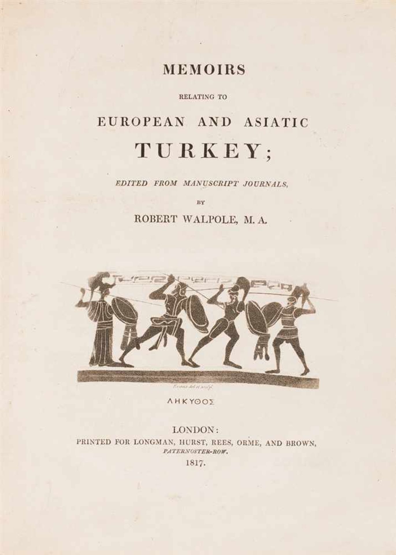 Walpole, Robert: Memoirs relating to european and asiatic Turkey; edited from manuscript journals, - Bild 2 aus 2