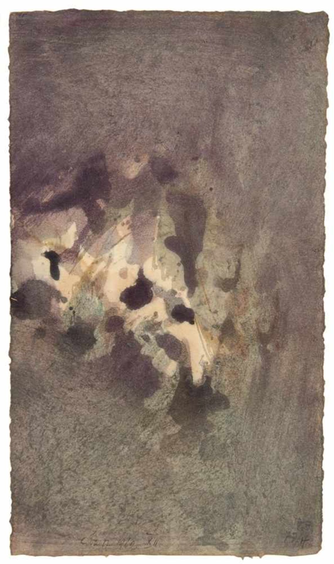 EUGEN BATZ 1905 - 1984 OHNE TITEL 1962 Aquarell auf Bütten. Signiert und bezeichnet. 25 x 14,5