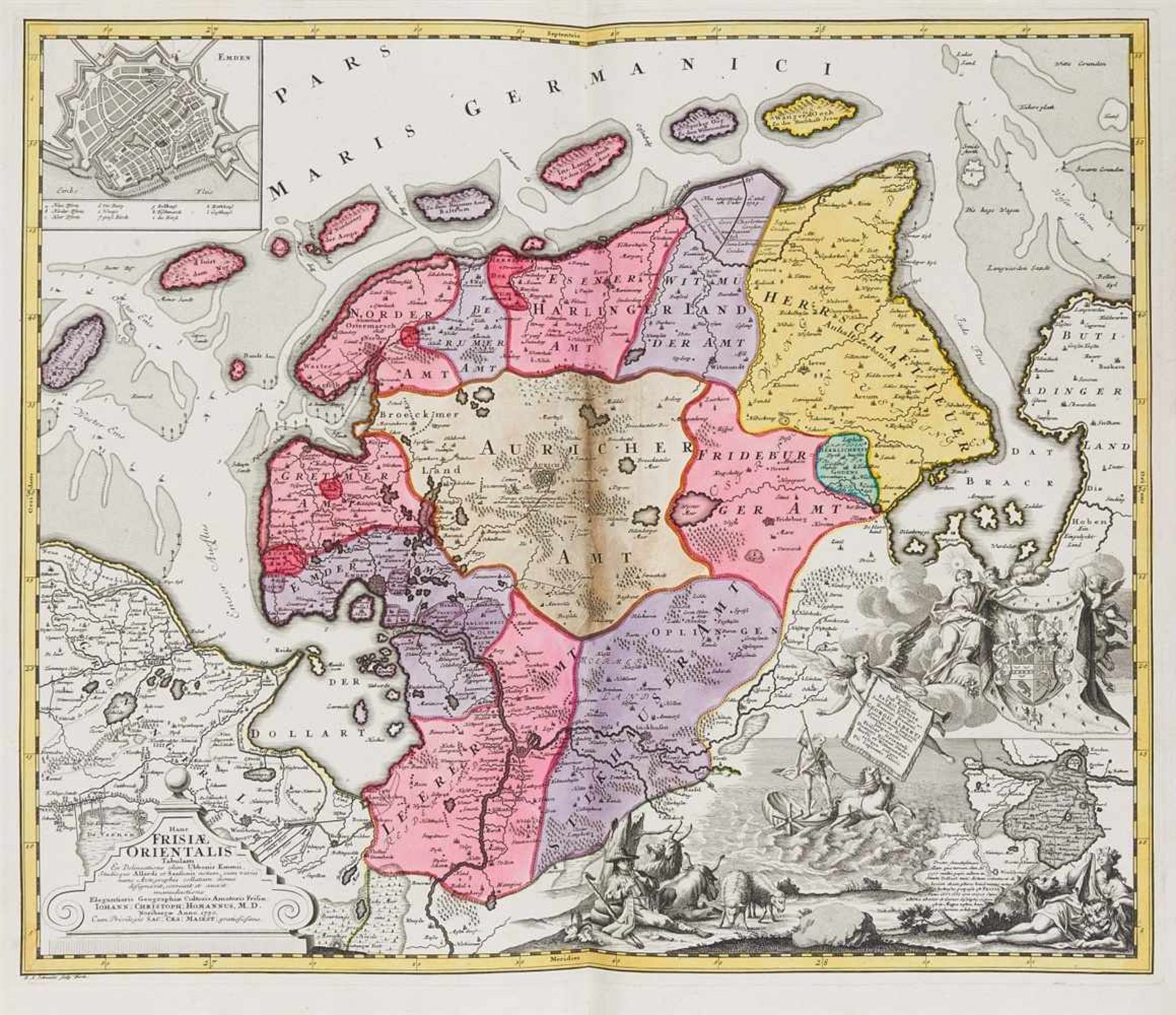 Atlas - Sammelband - Westphälischer Kreis. 53 x 34 cm. Mit 53 gest. u. meist kolorierten Karten ( - Bild 4 aus 4
