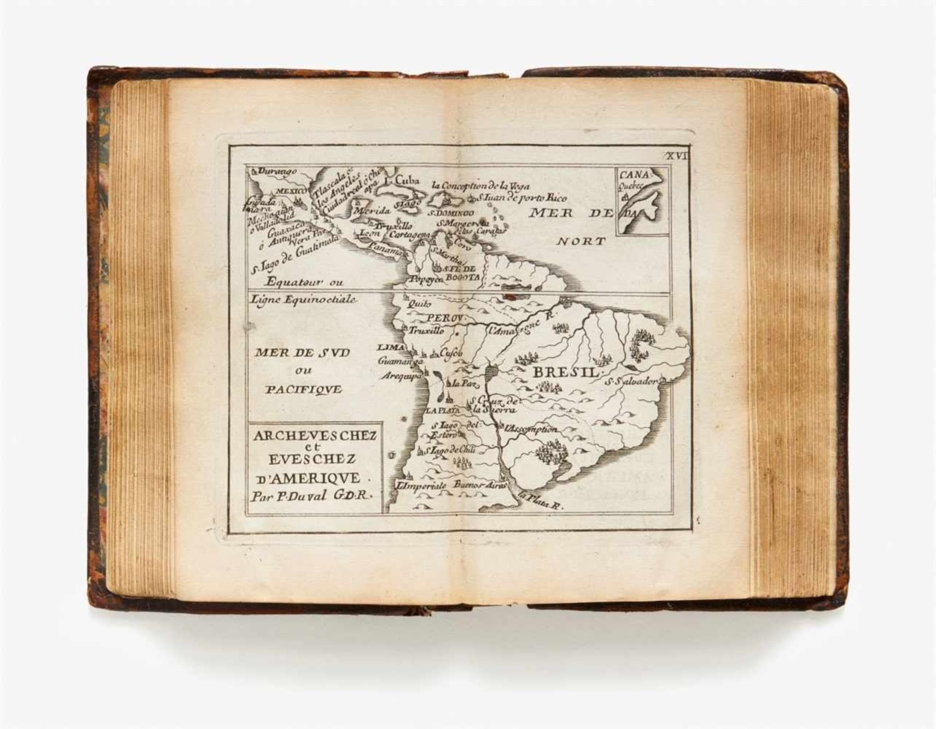 Duval, Pierre. - 4 kartographische Werke in 1 Bd. Paris: P. Duval um 1667-72. 13,5 x 8,3 cm. Mit