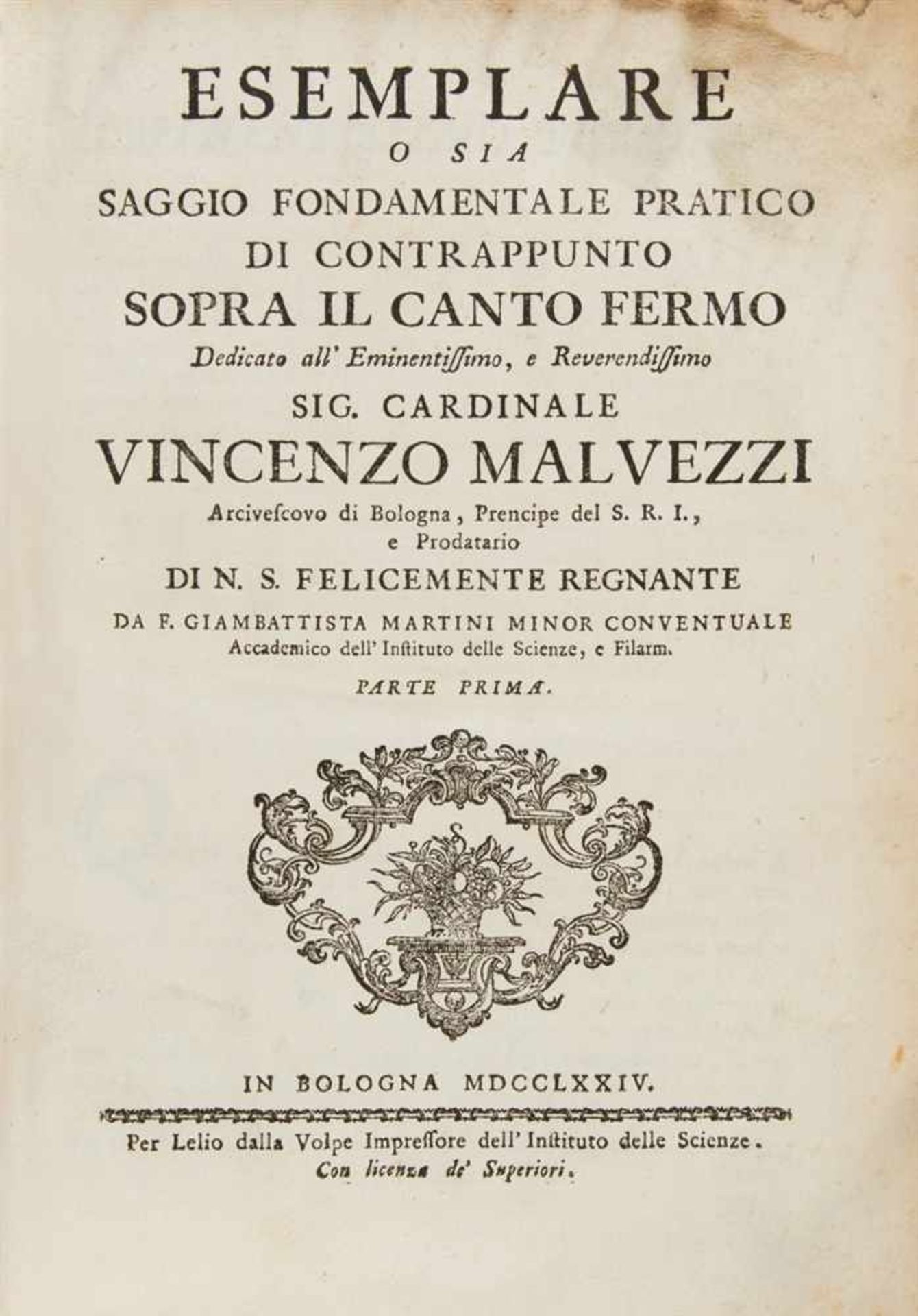 Martini, Giovanni Battista: Esemplare o sia Saggio fondamentale pratico di contrappunto sopra il