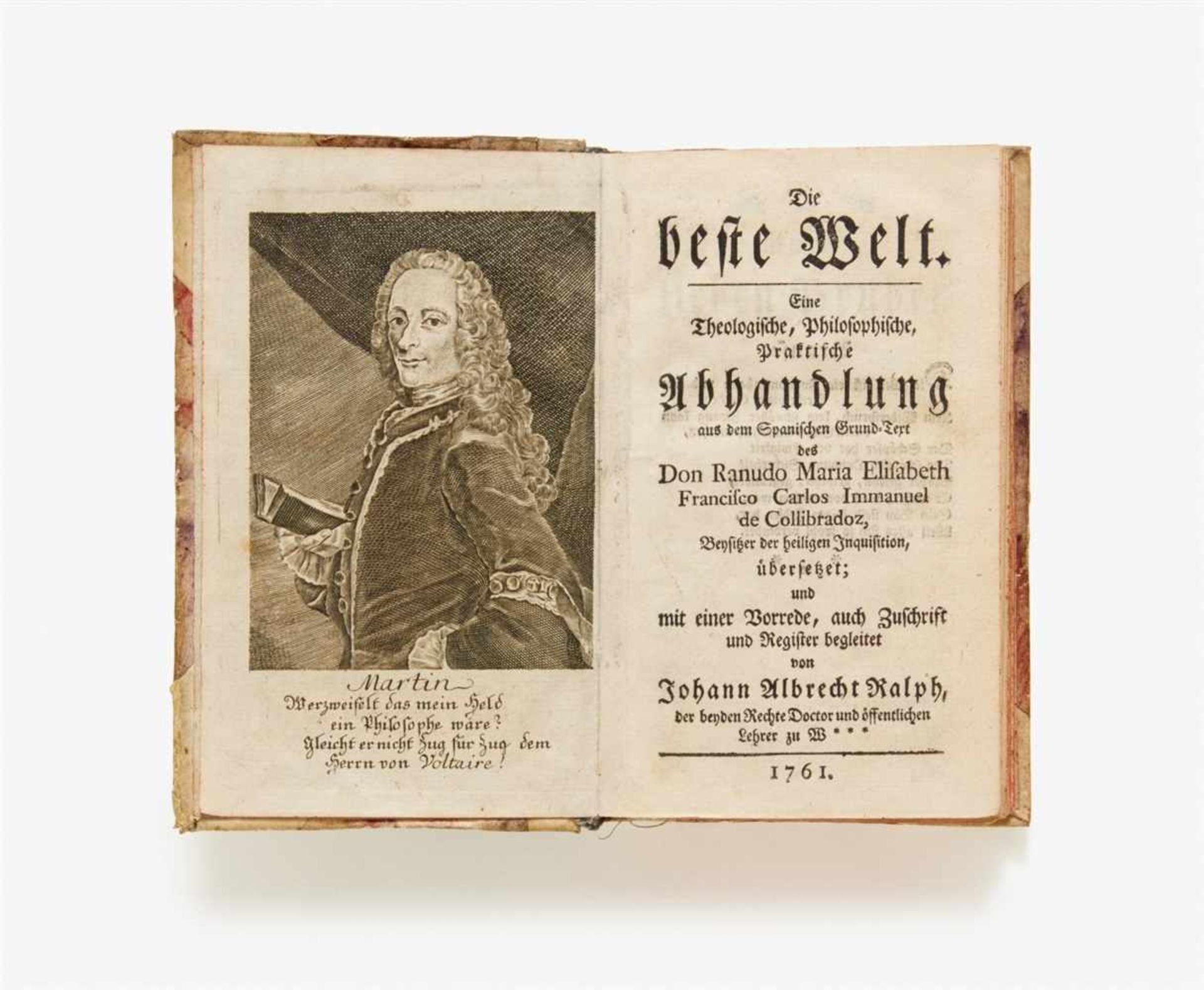 Sammelband mit 3 Schriften. 15,5 x 9,4 cm. HPgt. 1.) François-Marie Arouet de Voltaire: Die beste