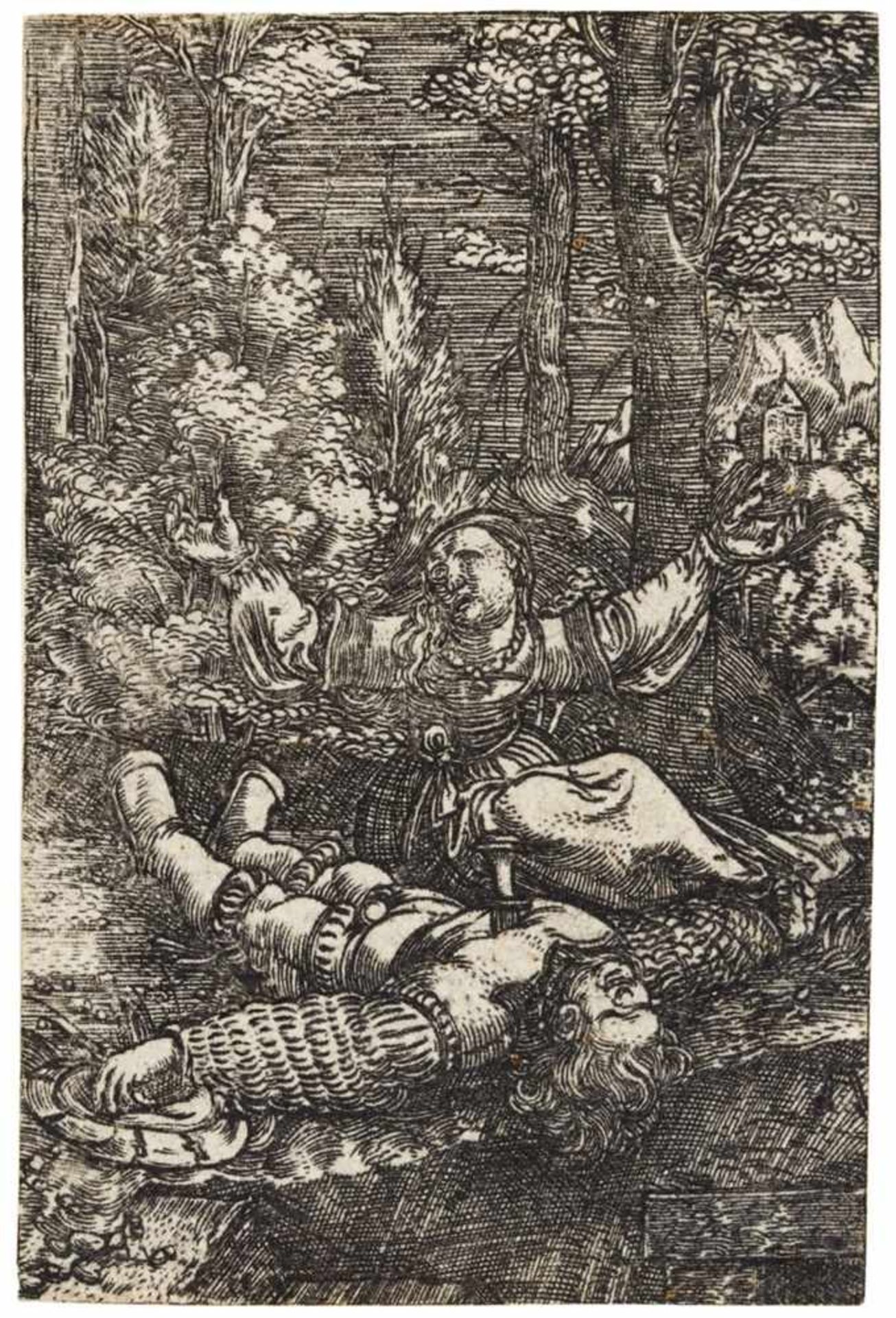 ALBRECHT ALTDORFER Regensburg um 1480 - 1538 Pyramus und Thisbe. Kupferstich auf Bütten.