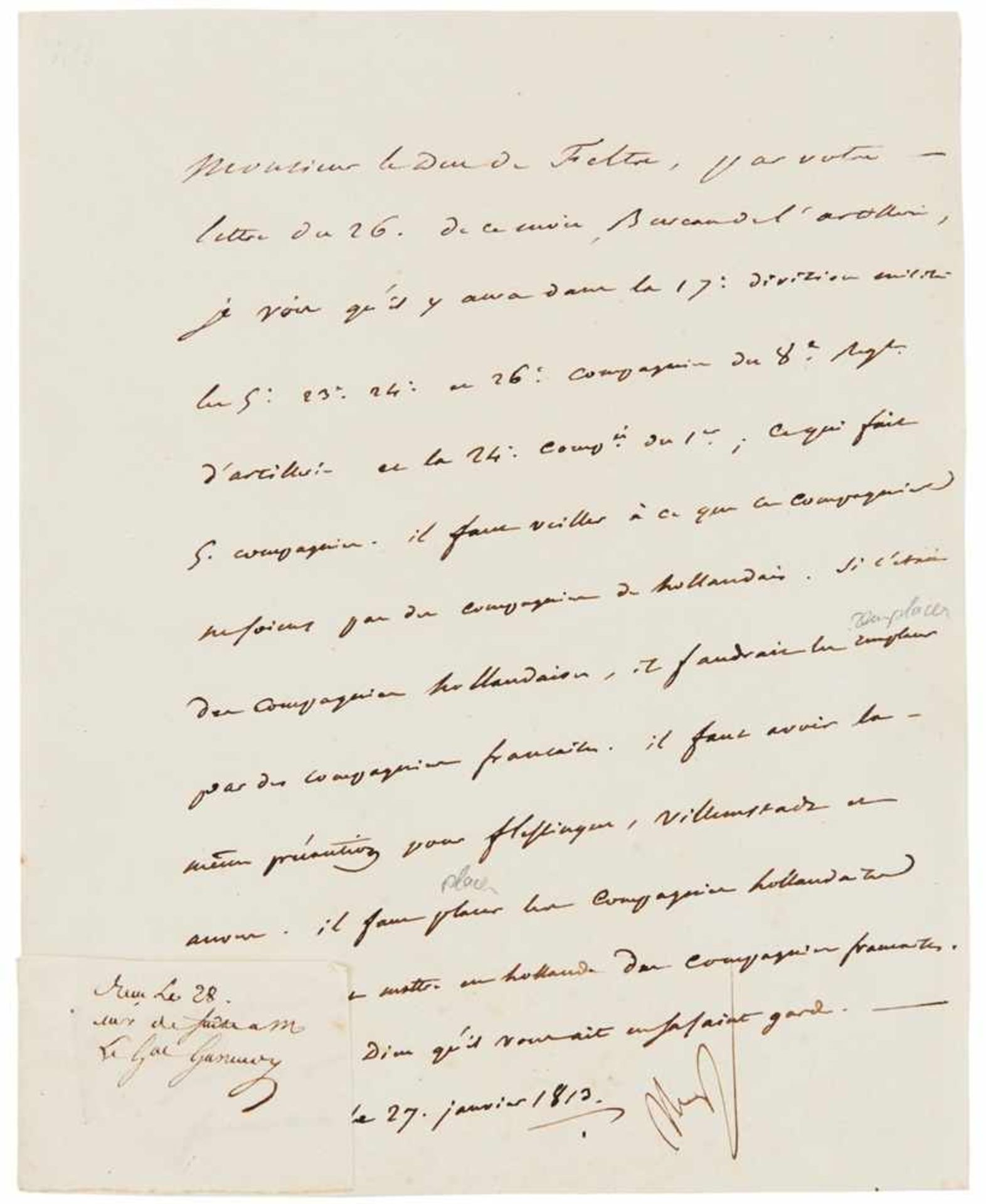 Napoléon I., Kaiser der Franzosen (Ajaccio 1769 - 1821 St. Helena). Brief m. U. (Nap);