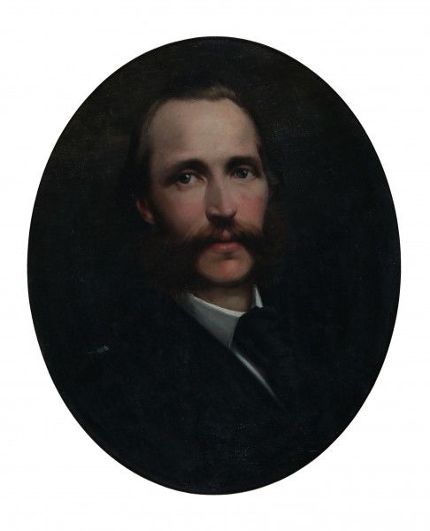 Johanna Otto (1839-1914)Oval portrait of the brother of the artist, Franz Otto (1833-1874), attorney - Image 3 of 3