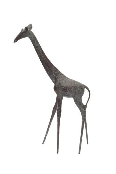 Robbert Jan Donker (1943-2016)A patinated bronze sculpture of a giraffe. Signed with monogram on the - Image 2 of 4