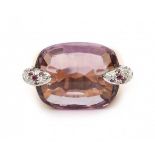 A 18 krt rose gold ring. Pomellato, model 'Pin up'. Set with a cushion cut amethyst, ca. 22,00 ct