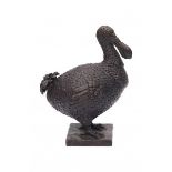 Ella van de Ven (1945- )A bronze sculpture, dodo. Signed with monogram.Hoogte 28 cm.